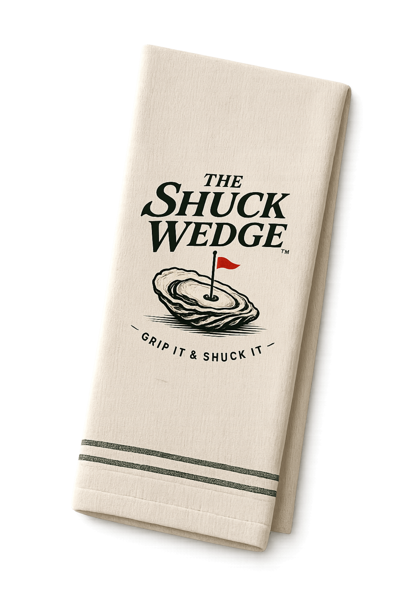 The Shuck Wedge branded linen napkin